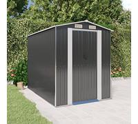 Kaloriko Abri de Jardin Anthracite 192x274x223 cm en Acier galvanisé, cabane de Rangement extérieur pour Outillage Velo Tondeuse Bois Poubelle buche Jardin, Porte coulissante avec Ventilation