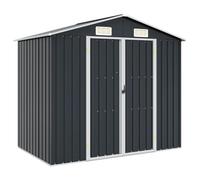Kaloriko Abri de Jardin Anthracite en Acier galvanisé, cabane de Rangement 205 x 129 x 183 cm, cabanon extérieur ventilé pour Outillage, vélo, Tondeuse, Cour, terrasse, pelouse et Patio