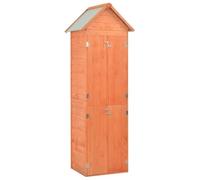 Kaloriko Abri de Jardin en Bois 71 x 60 x 213 cm, cabane de Rangement extérieur, cabanon Compact avec Toit, 2 tablettes et 4 Portes pour Outillage, vélo, Tondeuse, Cour et terrasse