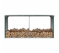 Kaloriko Abri de Stockage de Bois en Acier galvanisé Vert 330 x 92 x 153 cm, Support Stable pour bûches, Rangement extérieur pour Chauffage, Organisation sèche au Garage et Jardin