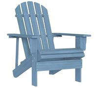 Kaloriko Adirondack Chaise de jardin en bois de sapin massif, bleu, résistante aux intempéries, avec accoudoirs et dossier haut, pliable, fauteuil d'extérieur stable pour balcon, terrasse et camping