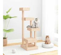 Kaloriko Arbre à chat en pin massif avec surfaces de couchage et sisal pour l'entretien des griffes, cadre en bois stable 45,5 x 49 x 103 cm