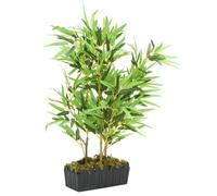 Kaloriko Arbre en bambou artificiel de 80 cm avec 500 feuilles, plante verte artificielle en bambou et fibres textiles, pot en plastique, réaliste pour salon, bureau, balcon, jardin, intérieur et