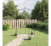 Kaloriko Arche de jardin en acier noir Ø 180 x 255 cm, tuteur robuste et arche de rose pour plantes grimpantes, arche décorative avec revêtement en poudre pour jardin, balcon, terrasse, mariage