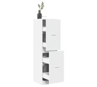 Kaloriko Armoire à pharmacie en bois blanc 40 x 41 x 144,5 cm avec 4 tiroirs et beaucoup d'espace de rangement, polyvalente comme commode, buffet ou armoire de classement pour bureau, salon, cuisine