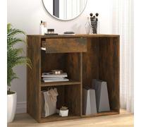 Kaloriko Armoire cosmétique en chêne fumé - 80 x 40 x 75 cm - En bois avec tiroir et compartiment - Espace de rangement pratique - Polyvalent - Pour salon, chambre à coucher, couloir