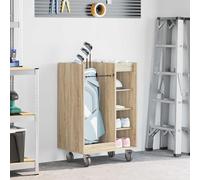 Kaloriko Armoire de Golf en Bois avec Roues Chêne Sonoma 65x45x98 cm Solution de Rangement Résistante pour Garage ou Pièce Intérieure Idéale pour Organisation et Protection
