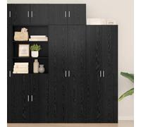 Kaloriko Armoire de Rangement 3 pcs chêne Noir, Meuble Rangement avec 2 Portes, Buffet bahut Enfilade idéal Salon Chambre Bureau, Grande capacité 70x42,5x185 cm, Design Moderne et Fonctionnel