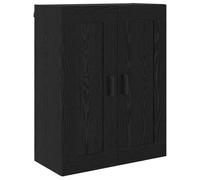 Kaloriko Armoire murale, aspect chêne, noire, 69,5 x 34 x 90 cm, étagère suspendue, design moderne, pour salon, cuisine, salle à manger, solution de rangement polyvalente