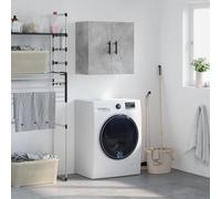 Kaloriko Armoire murale en bois gris béton 60 x 31 x 60 cm avec espace de rangement et étagère, peu encombrant pour salon, chambre à coucher, bureau et couloir, rangement pratique, montage mural