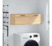 Kaloriko Armoire murale en chêne Sonoma - 100 x 36,5 x 35 cm - Avec compartiment de rangement - Pour salon, chambre à coucher, bureau, couloir - Peu encombrant