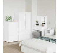 Kaloriko Armoires de Rangement Blanc en Bois d'ingénierie 60 x 48 x 105 cm avec 4 tiroirs réglables, Meuble Stable avec Compartiments spacieux idéal pour Chambre Bureau Salon entrée