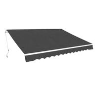 Kaloriko Auvent à bras articulé - 350 cm - Anthracite - Cadre en aluminium avec renfort en métal - Polyester revêtu de polyuréthane - Résistant aux intempéries et imperméable - Extensible avec