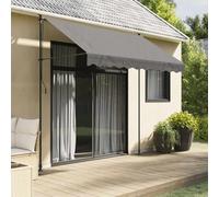 Kaloriko Auvent rétractable Anthracite en Tissu Polyester 250x150 cm avec Cadre Acier Robuste Manuel pour terrasse Balcon Jardin ombrage extérieur Protection Solaire et Pluie