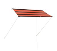 Kaloriko Auvent rétractable Manuel 250x150 cm en Polyester Orange Marron avec Cadre Acier Robuste pour terrasse Jardin Balcon Protection Solaire et occultant Ombre extérieur
