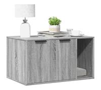 Kaloriko Bac à litière pour chat gris Sonoma - 80 x 50 x 45 cm - Avec deux entrées - Meuble à gratter polyvalent - Peut être utilisé comme niche pour chat ou lieu de couchage au design moderne