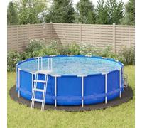 Kaloriko Bâche de Piscine Gris Clair géotextile Polyester Ø550 cm, Tapis Sol 400 g m2, 5 pièces pour Piscine autoportée, Protection Liner Jardin été Hiver sécurité et Confort Durable