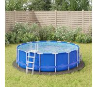 Kaloriko Bâche de Piscine Gris Clair, Tapis de Sol Rond Ø366 cm, géotextile Polyester 400 g m², 2 mm, 3 pièces, Protection Liner pour Piscine autoportée, Spa, extérieur, Jardin, Hiver et été