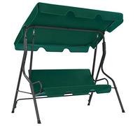 Kaloriko Balancelle de Jardin Vert en Tissu Polyester, Armature Acier Enduit de Poudre, 170 x 110 x 153 cm, Toit auvent, Coussin 5 cm, pour terrasse Patio Balcon extérieur 250 kg