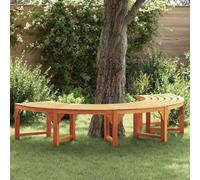 Kaloriko Banc d'arbre extérieur en Bois d'eucalyptus Massif 4 Places, 210 x 80 x 45 cm, Finition Naturelle Marron, Banquette Vintage pour Jardin, terrasse, Patio et Cour