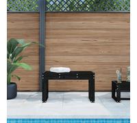Kaloriko Banc de jardin en pin massif noir 80 x 38 x 45 cm avec dossier et accoudoirs - Banc d'extérieur stable pour terrasse, balcon, jardin avant, résistant aux intempéries et peu encombrant pour un