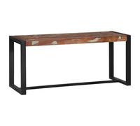 Kaloriko Banc en bois massif de mango avec espace de rangement et couvercle à charnière, 100 x 35 x 45 cm, banc en bois robuste avec rembourrage, garde-robe et étagère à chaussures pour entrée et