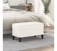 Kaloriko Banc en cuir synthétique - 70 x 35 x 41 cm - Rembourré - Avec espace de rangement et dossier - Multifonctionnel - Pour couloir, couloir, salle à manger, chambre à coucher, salon - Crème