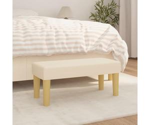 Kaloriko Banc en tissu crème 70 x 30 x 30 cm rembourré avec mousse, banc en bois avec espace de rangement, banc rembourré multifonctionnel pour salon, couloir, couloir et chambre à coucher