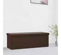 Kaloriko Banc pliable avec espace de rangement et rembourrage en bois PVC marron, 110 x 38 x 38 cm, couvercle rabattable pour couloir, garde-robe, chambre à coucher, salon, organisateur peu encombrant