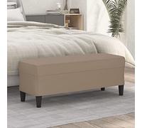 Kaloriko Banc rembourré en cuir synthétique avec espace de rangement et dossier pour couloir, salon, salle à manger et chambre à coucher Marron cappuccino 100 x 35 x 41 cm