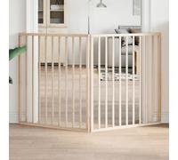 Kaloriko Barrière pliable pour chien en bois de peuplier - 2 panneaux - 160 cm - Autonome sans montage - Protège contre le passage - Idéal pour les petits chiens - Portable pour jardin, appartement