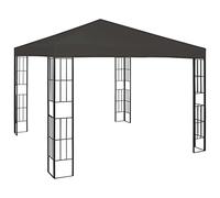 Kaloriko Belvédère de Jardin 3 x 3 m Anthracite, tonnelle en Acier et Toile Polyester, auvent ventilé avec Protection Soleil Pluie, ombrage pour terrasse Patio Balcon et réception extérieure