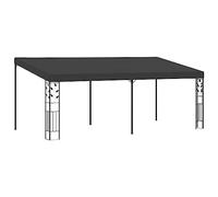 Kaloriko Belvédère Mural Anthracite 6 x 3 x 2,5 m, Structure Acier Enduit de Poudre, Toile Polyester, auvent abri pour Jardin terrasse Patio Balcon, Protection Soleil Pluie Ombre UV