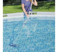 Kaloriko Bestway kit Entretien Nettoyage Piscine Flowclear AquaClean, Accessoire aspirateur épuisette Brosse Balai, Manche Aluminium réglable 2,79 m, Tuyau 7,5 m, pour Bassin Hors Sol Jusqu a 6,1 m