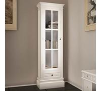Kaloriko Bibliothèque à 3 compartiments en bois MDF blanc avec porte et tiroir, 138 cm de haut, étagère de séparation de pièce avec espace de rangement pour salon, chambre à coucher, bureau, étagère