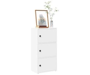 Kaloriko Bibliothèque Blanc en Bois d'ingénierie 40x24x77 cm avec Porte modulable, étagères Multiples pour Rangement de Livres, dossiers et Objets, Meuble Fonctionnel pour Salon Bureau Chambre