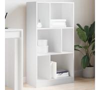 Kaloriko Bibliothèque blanche en bois 57 x 28,5 x 107,5 cm avec 6 compartiments de rangement et étagère pour chambre à coucher, bureau, salon comme étagère murale et système de rangement