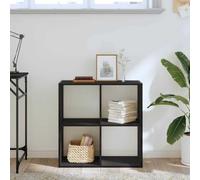 Kaloriko Bibliothèque Chêne Noir 68,5 x 32 x 68,5 cm Meuble de Rangement intérieur avec 4 étagères, Compartiments Multiples, adapté Salon Bureau Chambre, Design Contemporain épuré