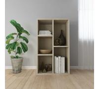 Kaloriko Bibliothèque en chêne Sonoma avec 5 compartiments - 50 x 25 x 80 cm - Étagère sur pied - Buffet pour salon, chambre à coucher, bureau, rangement et décoration