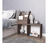 Kaloriko Bibliothèque pour enfant en chêne Sonoma gris 71 x 30 x 78,5 cm avec 5 compartiments pour magazines, journaux, magazines, livres, rangement dans le salon, le bureau, le couloir, le coin