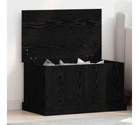 Kaloriko Boîte de rangement en bois noir aspect chêne 70 x 40 x 38 cm avec couvercle et charnière, coffre de siège pour chambre à coucher, salon, couloir, organiseur peu encombrant pour jouets, linge