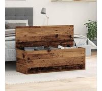 Kaloriko Boîte de rangement en bois vieilli - 102 x 35 x 35 cm - Avec couvercle et charnière - Coffre polyvalent pour salon, chambre à coucher, chambre d'enfant comme organisateur et coffre de siège