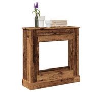 Kaloriko Bordure de cheminée aspect bois vieilli, 90 x 30 x 90 cm, accessoires de cheminée pour cheminée électrique, salon, foyer avec surface de rangement et design résistant à la chaleur