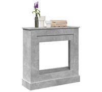 Kaloriko Bordure de cheminée - Gris béton - En bois - 90 x 30 x 90 cm - Surface de rangement - Accessoires de cheminée pour cheminée électrique LED - Salon - Design sûr
