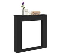 Kaloriko Bordure de cheminée noire en bois - 100 x 20 x 100 cm - Pour salon - Cheminée électrique compatible avec cheminée électrique - Résistant à la chaleur - Avec surface de rangement et fixation