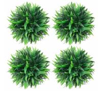 Kaloriko Boules de buis artificielles en polyéthylène Vert, Lot de 4, 15 cm, pour Pot, Vase Suspendu, décoration intérieur extérieur, Feuillage Naturel pour Salon et Jardin