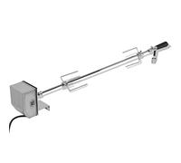 Kaloriko Broche à rôtir avec moteur professionnel en acier inoxydable chromé 1200 mm fourches à brochettes réglables avec poids d'équilibrage pour barbecue au gaz et au charbon de bois, polyvalent