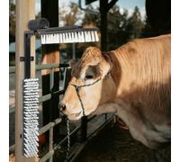 Kaloriko Brosse de refroidissement réglable noire et blanche en PVC 84 x 10 x 91 cm avec fixation murale pour l'élevage et l'agriculture pour le soin des animaux sur la ferme, l'écurie et le saule