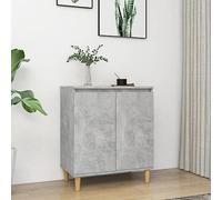 Kaloriko Buffet avec pieds en bois massif, gris béton, 60 x 35 x 70 cm, design scandinave, espace de rangement pour salon, couloir et bureau