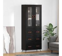 Kaloriko Buffet bahut Enfilade avec étagère 2 pcs chêne Noir Bois d'ingénierie 69,5 x 34 x 180 cm Rangement tiroir Porte vitrine pour Salle à Manger Salon Bureau